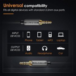 CABLETIME καλώδιο AUX Stereo 3.5mm 1/8" AV311, M-M, 1m, μαύρο