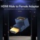 CABLETIME αντάπτορας HDMI M-F AV599, 90Degree(B/B), 4K, μπλε