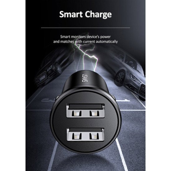 USAMS φορτιστής αυτοκινήτου C20, 2x USB, 2.4A, μαύρο USAMS φορτιστής αυτοκινήτου C20, 2x USB, 2.4A, μαύρο