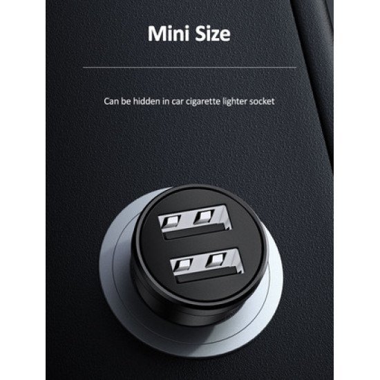 USAMS φορτιστής αυτοκινήτου C20, 2x USB, 2.4A, μαύρο USAMS φορτιστής αυτοκινήτου C20, 2x USB, 2.4A, μαύρο