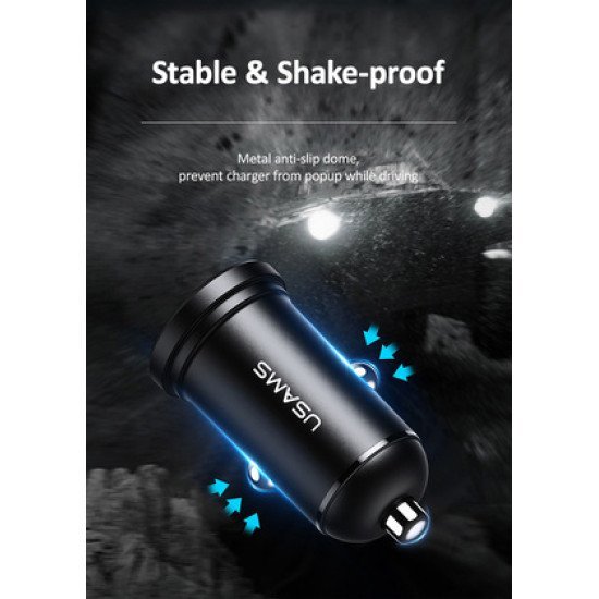 USAMS φορτιστής αυτοκινήτου C20, 2x USB, 2.4A, μαύρο USAMS φορτιστής αυτοκινήτου C20, 2x USB, 2.4A, μαύρο