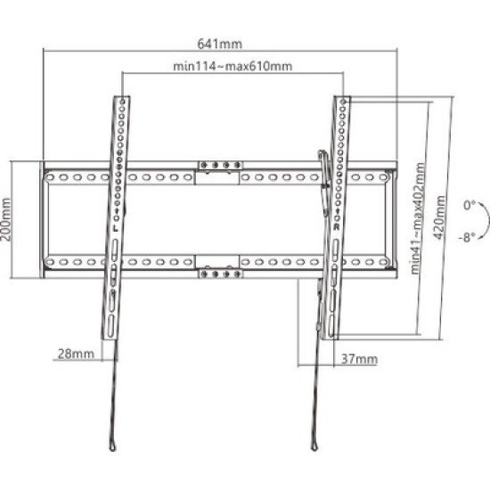 Brateck Επιτοίχια Βάση Lp72-46T, Για Οθόνη 37"-80", Έως 75Kg Brateck Επιτοίχια Βάση Lp72-46T, Για Οθόνη 37"-80", Έως 75Kg
