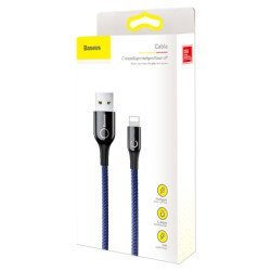 BASEUS καλώδιο USB σε Lightning CALCD-03, LED, 2.4A, 1m, μπλε