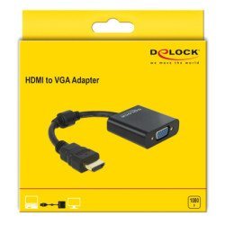 Delock Αντάπτορας Hdmi Σε Vga 65512, 1080P, Μαύρος