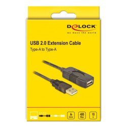 Delock Καλώδιο Usb 2.0 Αρσενικό Σε Θηλυκό 82446, 480Mbps, 10M, Μαύρο Delock Καλώδιο Usb 2.0 Αρσενικό Σε Θηλυκό 82446, 480Mbps, 10M, Μαύρο