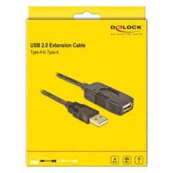 Delock Καλώδιο Usb 2.0 Αρσενικό Σε Θηλυκό 82689, 480Mbps, 15M, Μαύρο Delock Καλώδιο Usb 2.0 Αρσενικό Σε Θηλυκό 82689, 480Mbps, 15M, Μαύρο