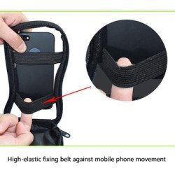 Tσαντάκι Ποδηλάτου Bike-0035, Με Θήκη Κινητού, Μαύρο-Πράσινο