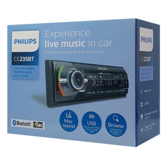 Philips Ηχοσύστημα Αυτοκινήτου Ce235Bt-05, Bluetooth/Fm/Aux/Sd/Usb