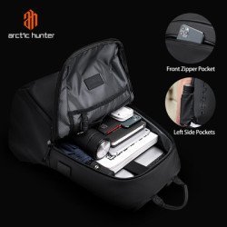 Arctic Hunter Τσάντα Πλάτης B00423-Bk Με Θήκη Laptop 15.6, Μαύρη