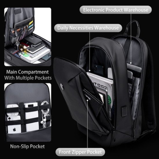 Arctic Hunter Τσάντα Πλάτης B00443-Bk Με Θήκη Laptop 15.6, Μαύρη Arctic Hunter Τσάντα Πλάτης B00443-Bk Με Θήκη Laptop 15.6, Μαύρη