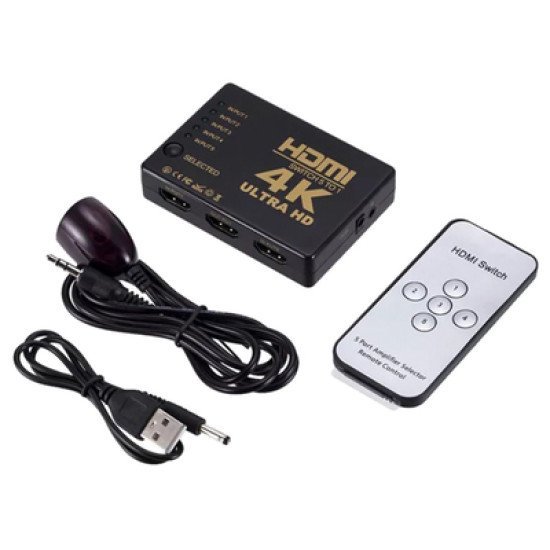 Powertech Hdmi Amplifier Switch 5 In 1 Pth-052, 4K, 3D, Remote Control