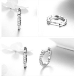 Bamoer Σκουλαρίκια Κρίκος Sce498-A Με Κυβική Ζιρκόνια, Ασήμι 925, Ασημί Bamoer Σκουλαρίκια Κρίκος Sce498-A Με Κυβική Ζιρκόνια, Ασήμι 925, Ασημί