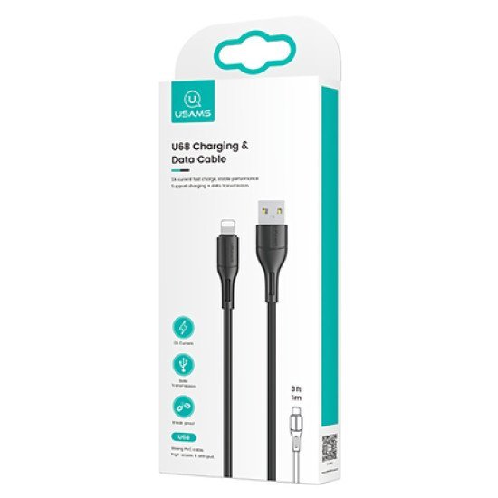 Usams Καλώδιο Usb Σε Lightning U68, 2A, 1M, Μαύρο Usams Καλώδιο Usb Σε Lightning U68, 2A, 1M, Μαύρο