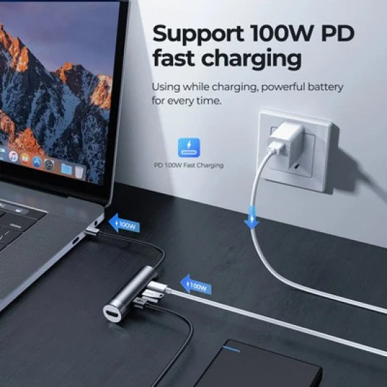 Joyroom Docking Station S-H113, 2X Usb, Hdmi, Usb-C, Γκρι Joyroom Docking Station S-H113, 2X Usb, Hdmi, Usb-C, Γκρι