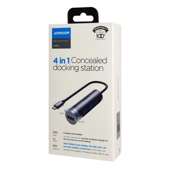 Joyroom Docking Station S-H113, 2X Usb, Hdmi, Usb-C, Γκρι Joyroom Docking Station S-H113, 2X Usb, Hdmi, Usb-C, Γκρι