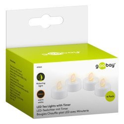 Goobay Σετ Led Φωτιστικά Κεριά 49868, 3000K, Με Χρονοδιακόπτη, 4Τμχ