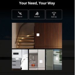 Sonoff Smart Διακόπτης T2Eu3C-Rf 433Mhz, Αφής, Τριπλός, Λευκός