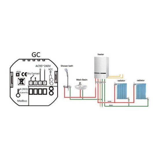 Smart Θερμοστάτης Αερίου Bht-002-Gclwdb, Wifi, Dual Band, Λευκός