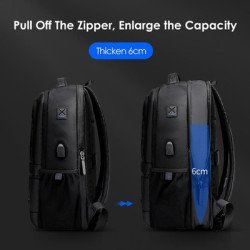 Golden Wolf Τσάντα Πλάτης Gb00402, Με Θήκη Laptop 15.6", 20-25L, Μαύρη