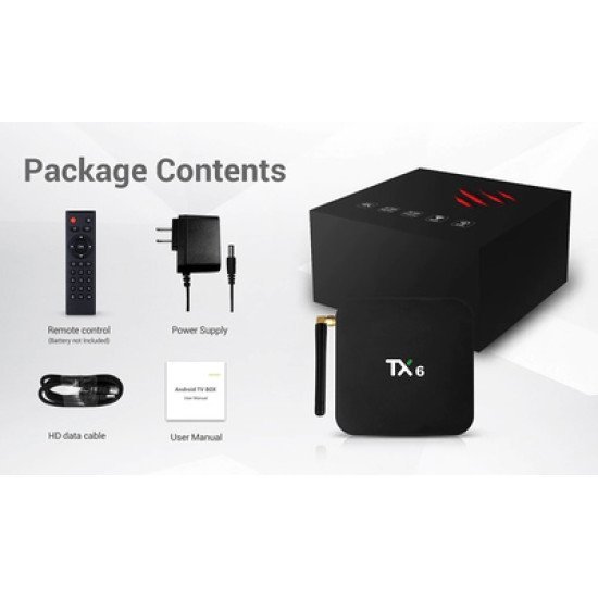 TANIX TV Box TX6, 4K, H6, 4GB/64GB, WiFi 2.4/5GHz, Android 9