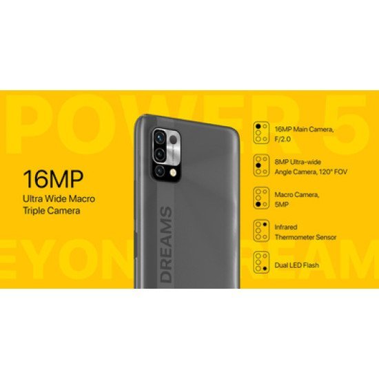 UMIDIGI smartphone Power 5, 6.53", 3/64GB, Android 11, 6150 mAh, γκρι