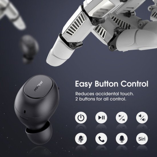 Mpow Earphones Με Θήκη Φόρτισης Mdots Bh510A, True Wireless, Μαύρα