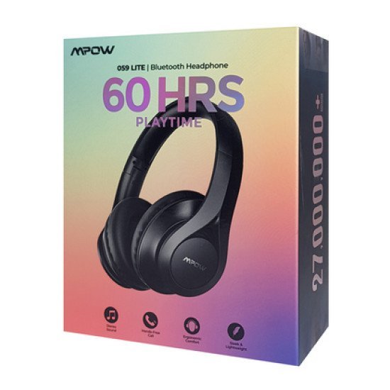 Mpow Headphones 059 Lite Bh451B, Wireless & Wired, Bt 5.0, Μαύρα