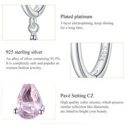 Bamoer Σκουλαρίκια Κρίκος Sce1018 Με Ροζ Κυβική Ζιρκόνια, Ασήμι 925 Bamoer Σκουλαρίκια Κρίκος Sce1018 Με Ροζ Κυβική Ζιρκόνια, Ασήμι 925