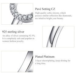 Bamoer Δαχτυλίδι Scr545 Με Κυβική Ζιρκόνια, Ανοιγόμενο, Ασήμι 925, Ασημί Bamoer Δαχτυλίδι Scr545 Με Κυβική Ζιρκόνια, Ανοιγόμενο, Ασήμι 925, Ασημί