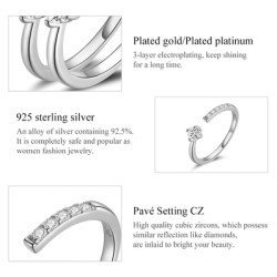 Bamoer Δαχτυλίδι Bsr203-A, Κυβική Ζιρκόνια, Ανοιγόμενο, Ασήμι 925, Ασημί Bamoer Δαχτυλίδι Bsr203-A, Κυβική Ζιρκόνια, Ανοιγόμενο, Ασήμι 925, Ασημί