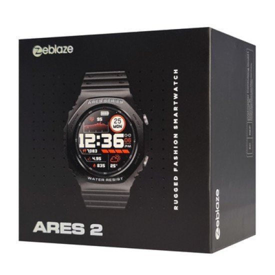 ZEBLAZE smartwatch Ares 2, 1.09", heart rate, 5 ATM, μαύρο