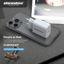 Rockrose Kit Φόρτισης & Προστασίας Starter, Iphone 13 Pro Max, 20W & 15W