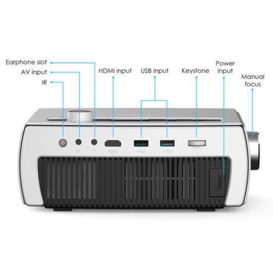 Powertech Led Βιντεοπροβολέας Pt-983, Full Hd, Dolby Audio, Λευκός Powertech Led Βιντεοπροβολέας Pt-983, Full Hd, Dolby Audio, Λευκός