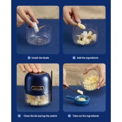 Deerma Πολυκόπτης Js100, Επαναφορτιζόμενος , 150Ml, 40W, 3 Λεπίδες, Μπλε