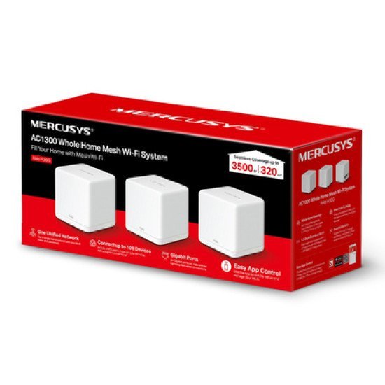 Mercusys Mesh Wi-Fi System Halo H30G, 1.3Gbps Dual Band, 3Τμχ, Ver. 1.0