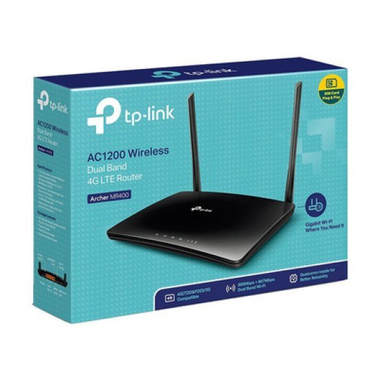 Tp-Link Router Archer Mr400, 4G Lte, Wi-Fi 1200Mbps Ac1200, Ver. 2.0