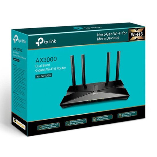 Tp-Link Router Archer Ax50, Wifi 6, 3000Mbps Ax3000, Ver. 1.0