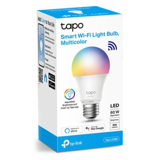 Tp-Link Smart Λάμπα Led Tapo-L530E Wifi, 8.7W E27, 2500K-6500K Rgb