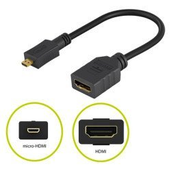 Goobay Καλώδιο Hdmi Micro Σε Hdmi 58683, 4K, 0.15M, Μαύρο