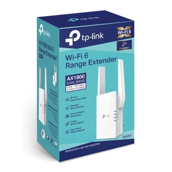 Tp-Link Range Extender Re605X, Ax1800 Dual Band, Wifi 6, Mesh, Ver 2.0 Tp-Link Range Extender Re605X, Ax1800 Dual Band, Wifi 6, Mesh, Ver 2.0