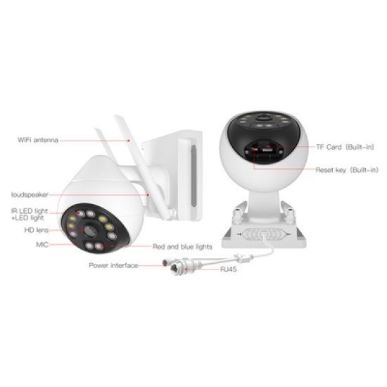 Vstarcam Smart Ip Κάμερα Cs69, Ip66, 3Mp, Wifi, Ptz, Onvif