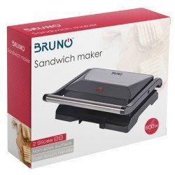 Bruno Τοστιέρα Brn-0067, Αντικολλητική Επιφάνεια, Inox Λαβή, 800W