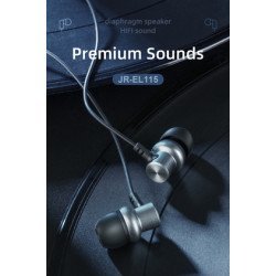 JOYROOM earphones με μικρόφωνο JR-EL115, 3.5mm, 1.2m, μαύρα