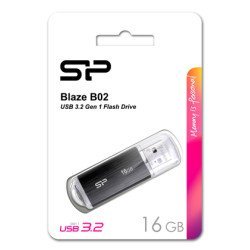 Silicon Power Usb Flash Drive Blaze B02 , 16Gb, Usb 3.2 Gen 1, Black