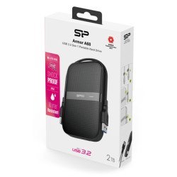 Silicon Power Εξωτερικός Hdd Armor A60, 2Tb, Usb 3.2, Μαύρος
