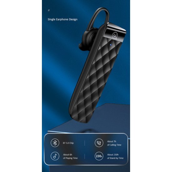 Usams Bluetooth Μονό Earphone Bt1, Bt 5.0, Λευκό