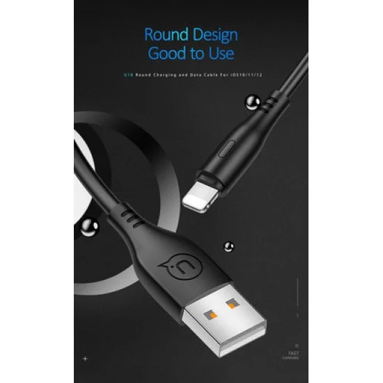 Usams Καλώδιο Lightning Σε Usb Us-Sj266, 2A, 1M, Μαύρο Usams Καλώδιο Lightning Σε Usb Us-Sj266, 2A, 1M, Μαύρο