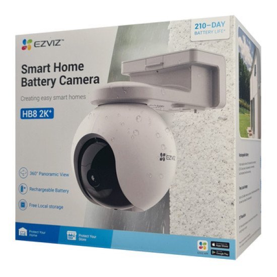 EZVIZ smart κάμερα HB8, Pan & Tilt, 4MP, WiFi, 10400mAh, 32GB, αδιάβροχη