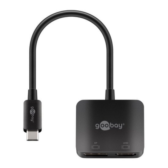 Goobay Αντάπτορας Usb-C Σε Displayport & Hdmi 60172, 4K, Μαύρος