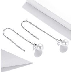 Bamoer Σκουλαρίκια Κρεμαστά Sce878-B Με Πέρλα, Ασήμι 925, Ασημί Bamoer Σκουλαρίκια Κρεμαστά Sce878-B Με Πέρλα, Ασήμι 925, Ασημί